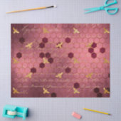 Papier Mousseline Burgundy Bee Series Design Two (Artisanat)