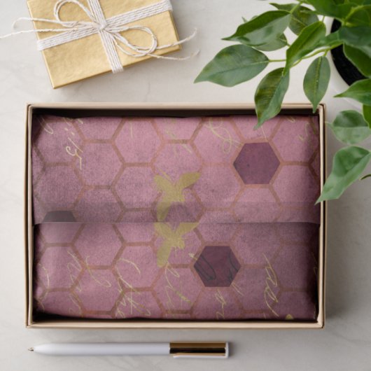 Papier Mousseline Burgundy Bee Series Design Two (Cadeau)