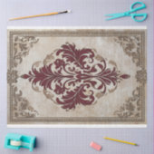 Papier Mousseline Burgundy Bronze Baroque Demask Patterned Design (Artisanat)