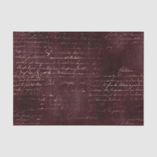 Papier Mousseline Burgundy et Rose Gold Calligraphie Vintage