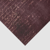 Papier Mousseline Burgundy et Rose Gold Calligraphie Vintage (Détail)