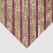 Papier Mousseline Burgundy Gold Parties scintillant Stripes (Détail)