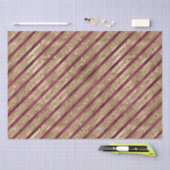 Papier Mousseline Burgundy Gold Parties scintillant Stripes (Artisanat)