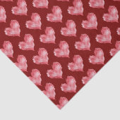 Papier Mousseline Burgundy Red Flame Hearts Valentine's Day (Détail)