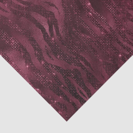 Papier Mousseline Burgundy Red Zebra Print (Détail)