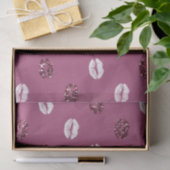 Papier Mousseline Burgundy rose Parties scintillant rouge blanc Bais (Cadeau)