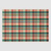 Papier Mousseline Burlap Red Green Plaid Noël (Recto)