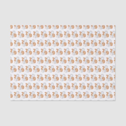 Papier Mousseline Burnt Orange Retro Grand Nombre Classe de (Recto)