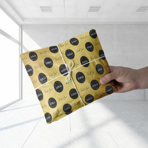 Papier Mousseline Business Company Custom Logo Merci Gold Look