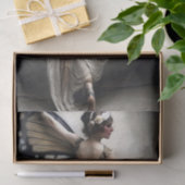 Papier Mousseline Butterfly Ballerina in Cream and Blue Decoupage (Cadeau)