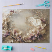 Papier Mousseline Butterfly & Floral, Botanical Oval Arrangement (Artisanat)