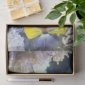 Papier Mousseline Butterflyfish jaunes et blancs de Copperband d'eau (Cadeau)