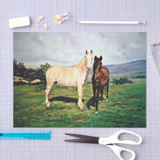 Papier Mousseline Caballos/Cabalos/Chevaux (Artisanat)