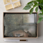 Papier Mousseline Cabane de lecture Dame Rustique Bleue Decoupage (Cadeau)