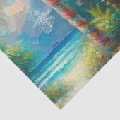 Papier Mousseline Cabane Tropicale Palm Tree Beach Decoupage (Détail)