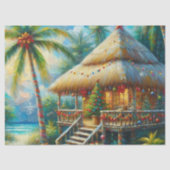 Papier Mousseline Cabane Tropicale Palm Tree Beach Decoupage (Recto)