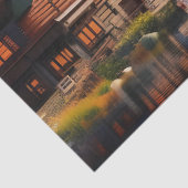 Papier Mousseline Cabine de billes sur le lac (Détail)