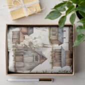 Papier Mousseline Cabines Rustiques  (Cadeau)
