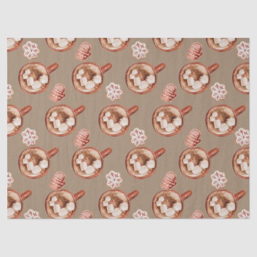 Papier Mousseline Cacao Et Cookies Rustiques Kraft (Recto)