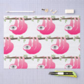 Papier Mousseline Cachet rose accroché à une branche (Artisanat)