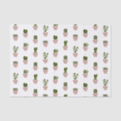 Papier Mousseline Cacti & Succulent - Rose - Transparent (Recto)