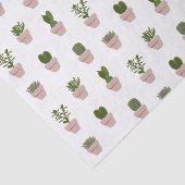 Papier Mousseline Cacti & Succulent - Rose - Transparent (Détail)