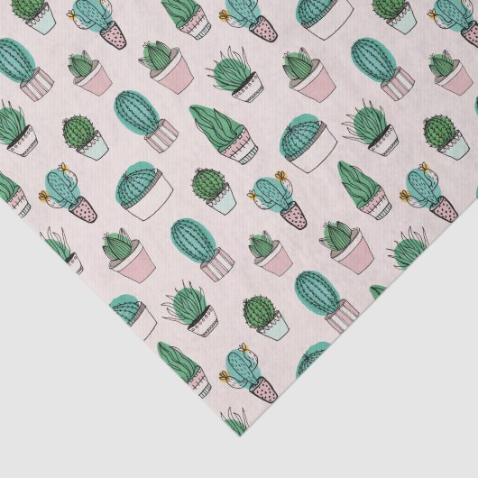 Papier Mousseline Cactus Cactus Motif Succulent (Détail)