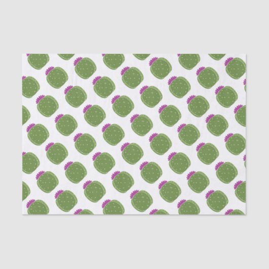 Papier Mousseline Cactus courts à fleurs roses Imprimer Papier Tissu (Recto)