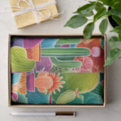 Papier Mousseline Cactus en pot abstrait (Cadeau)