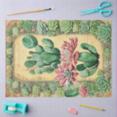Papier Mousseline Cactus Ephemera Fleur Rose Collage Art No6 (Artisanat)