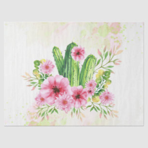 Papier Mousseline Cactus floral