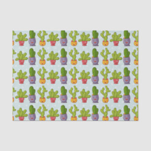 Papier Mousseline Cactus mignons dans des pots de fleurs Illustratio