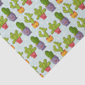 Papier Mousseline Cactus mignons dans des pots de fleurs Illustratio (Détail)