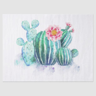 Papier Mousseline Cactus peint