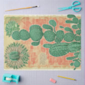 Papier Mousseline Cactus Plante Ephemera Collage Art No4 (Artisanat)