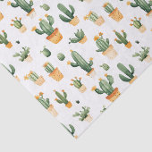 Papier Mousseline Cactus pointillés sur blanc (Détail)