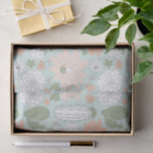 Papier Mousseline Cactus Succulents Peach Green Floral (Cadeau)