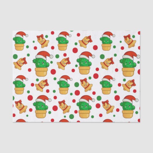Papier Mousseline Cactus Tropical de Noël (Recto)