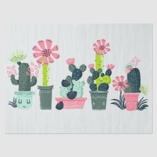 Papier Mousseline Cactus Vert (Recto)