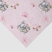 Papier Mousseline Cadeau d'aquarelle rose Magnolia Koala Ours (Détail)