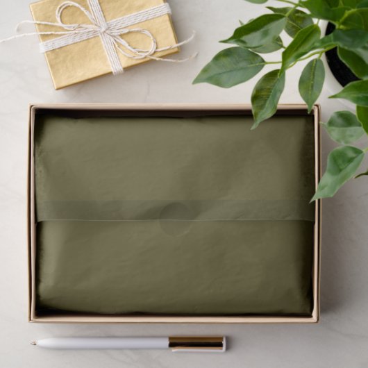Papier Mousseline Cadeau de bronzetone vert olive couleur solide (Cadeau)