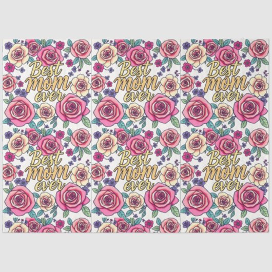 Papier Mousseline Cadeau Luxe Floral Moderne Collection (Recto)