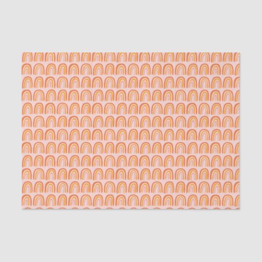 Papier Mousseline Cadeau Motif rose orange arc-en-ciel (Recto)