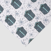 Papier Mousseline Cadeaux de Noël bleus (Détail)