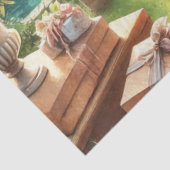 Papier Mousseline Cadeaux de table élégants pour mariage avec fleurs (Détail)