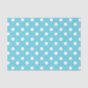Papier Mousseline Cadeaux Motifs Pois bleu et blanc