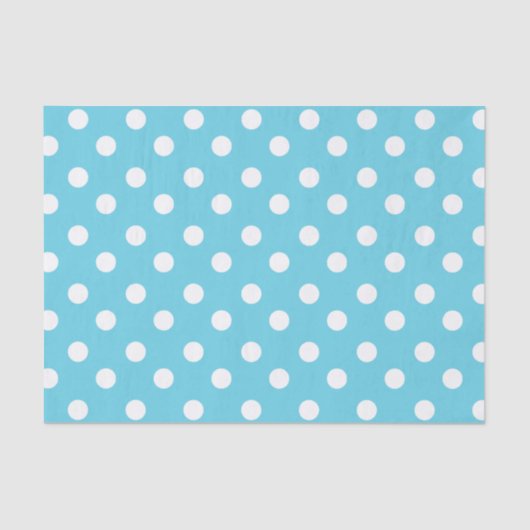 Papier Mousseline Cadeaux Motifs Pois bleu et blanc (Recto)