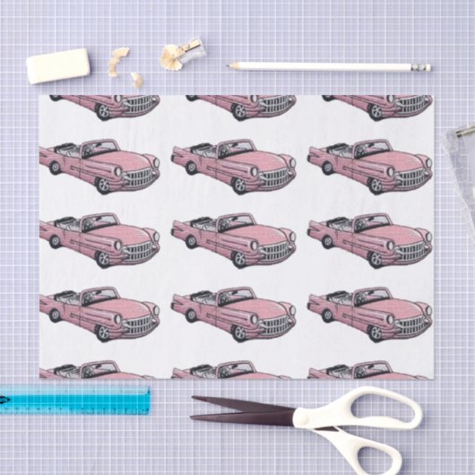 Papier Mousseline Cadillac rose (Artisanat)