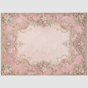 Papier Mousseline Cadre antique découpage grunge rose