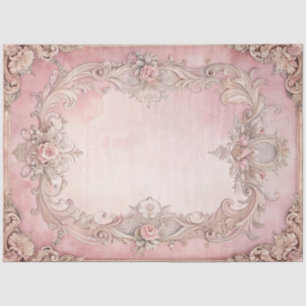 Papier Mousseline Cadre antique découpage grunge rose